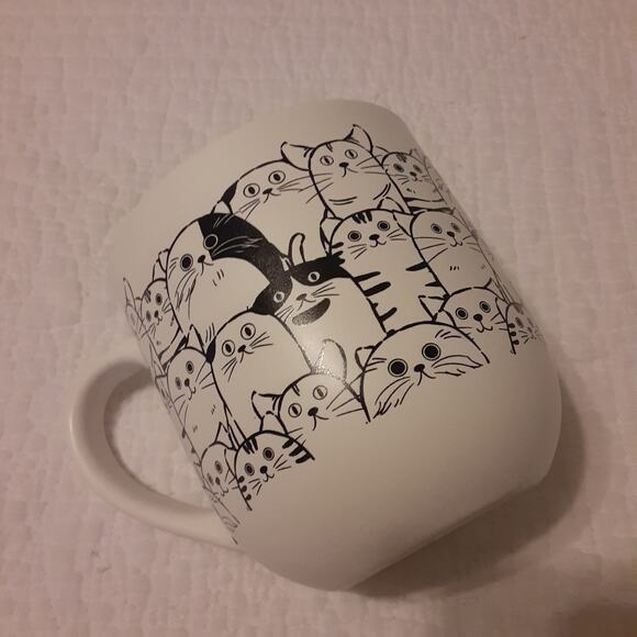 Modern Expressions Cat Lover Mug 16floz White & Black Whimsy - Picture 4 of 6
